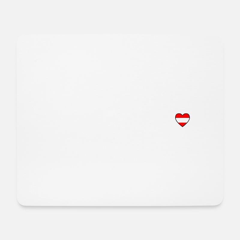 Österreich Herzschlag Austria Herz Flagge - Mousepad (Querformat) - Weiß