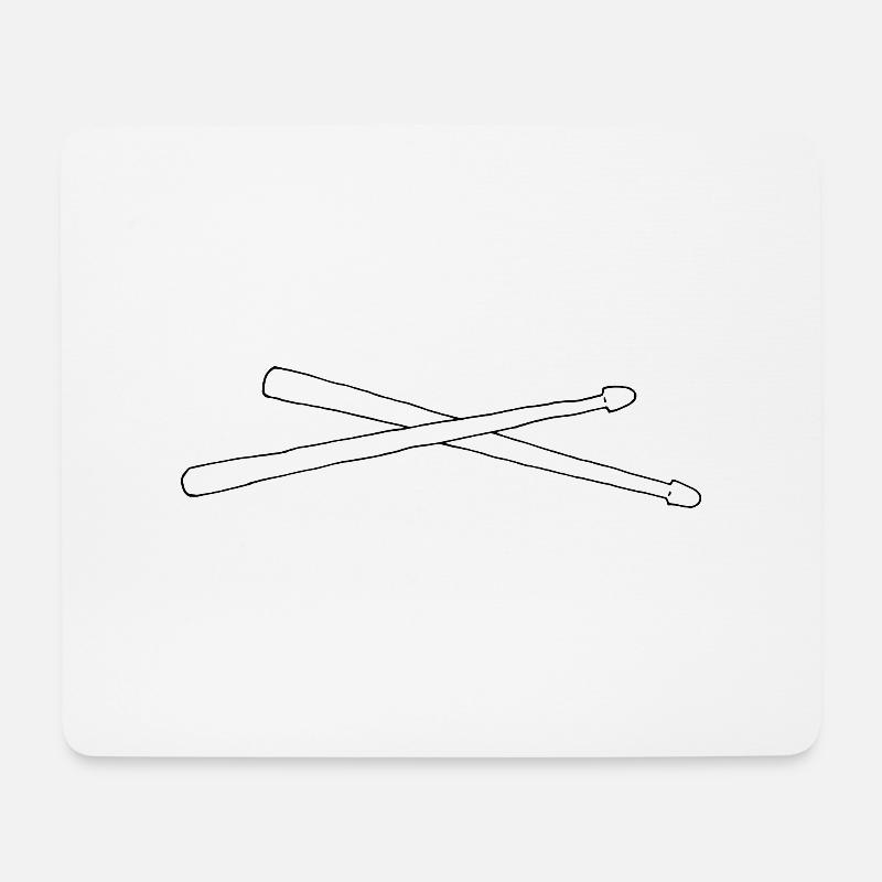 Drumsticks - Mousepad (Querformat) - Weiß