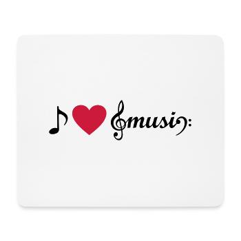 I love Music Violinschlüssel musikalische Symbole - Mousepad (Querformat) - Weiß - Vorne