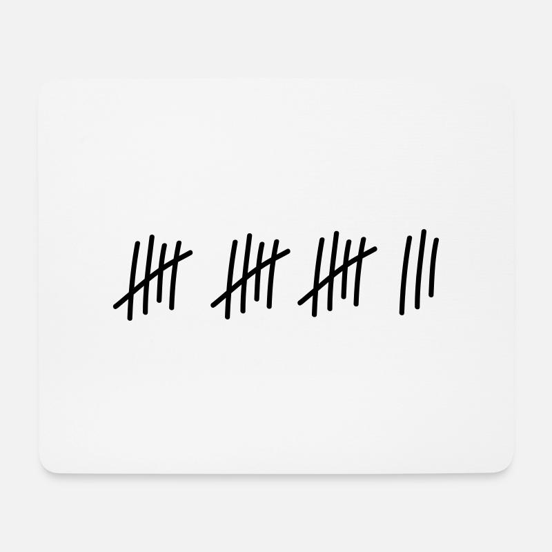 18 Striche // 18 Mal // Geburtstag // Geschenk - Mousepad (Querformat) - Weiß
