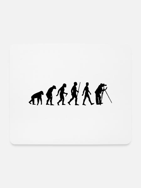 Evolution Fotograf - Mousepad (Querformat) - Weiß