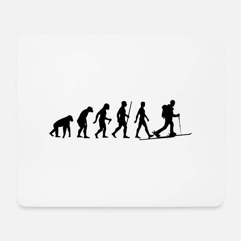 Evolution Skitour - Mousepad (Querformat) - Weiß