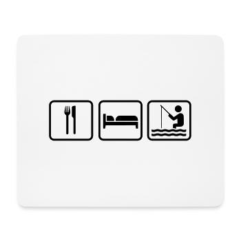 Eat Sleep Angeln, Eat Sleep Fishing - Mouse Pad (horizontal) - white - Front
