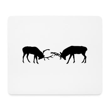 cerfs - bois de cervidé - la chasse - chasseur - Tapis de souris (format paysage) - blanc - Devant
