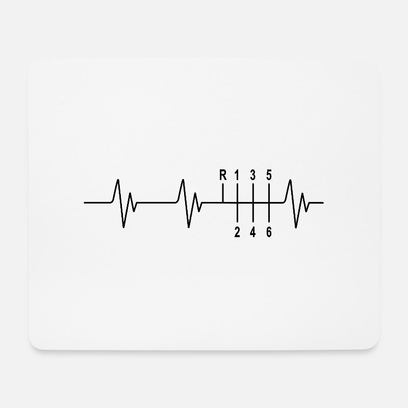EKG Auto Tuning Herz Puls Frequenz 6-Gang - Mousepad (Querformat) - Weiß