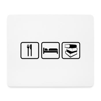 Eat Sleep Read - Tapis de souris (format paysage) - blanc - Devant
