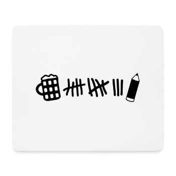 Striche - Bier Stift - Mousepad (Querformat) - Weiß - Vorne
