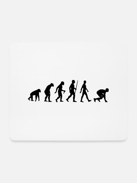 Leichtathletik Sprint Sprinter Sprinten Evolution - Mousepad (Querformat) - Weiß