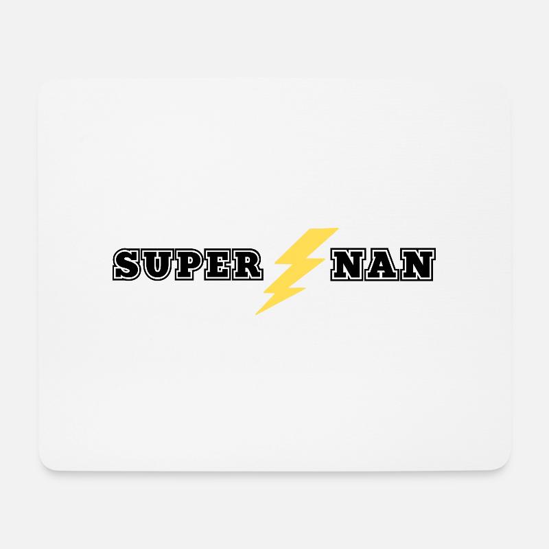 SUPER NAN BLACK - Mouse Pad (horizontal) - white