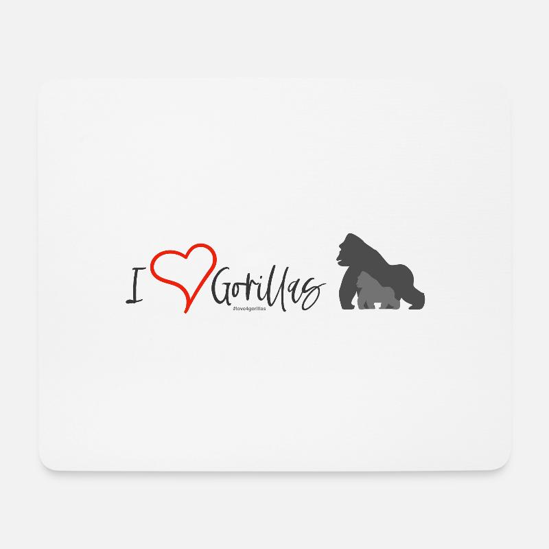 Love for Gorillas - Mousepad (Querformat) - Weiß