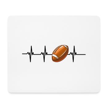 Rugby Herzschlag - Mousepad (Querformat) - Weiß - Vorne