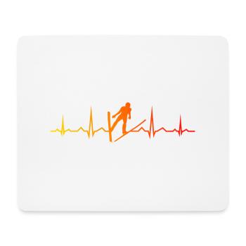 Heartbeat Ski Flying Ski Jumping Ski Jumper Male - Mouse Pad (horizontal) - white - Front