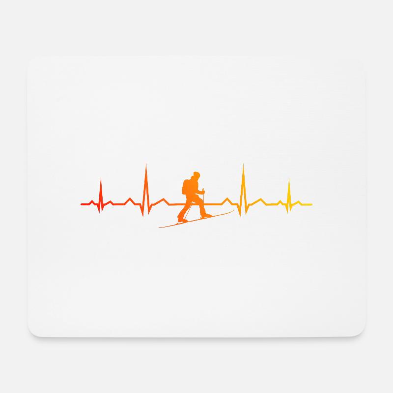 Herren Ski Mountaineering Damen Ski Ski Tour - Mousepad (Querformat) - Weiß