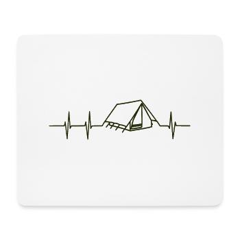 Herzfrequenz Camping - Mousepad (Querformat) - Weiß - Vorne