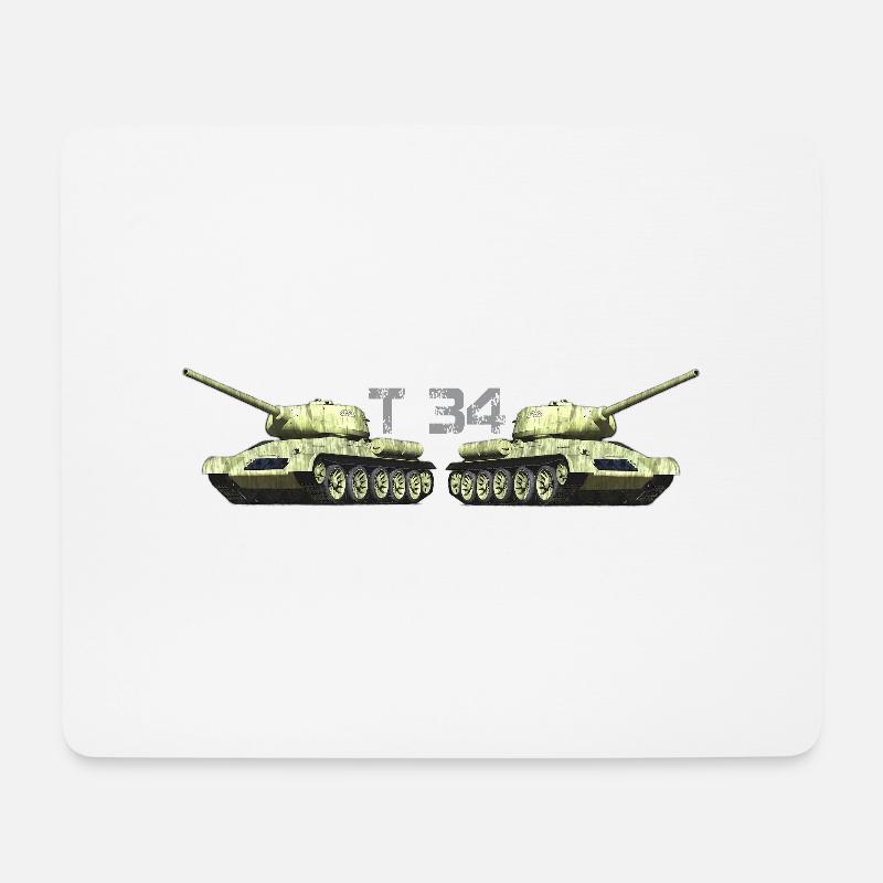 T34 - Mousepad (Querformat) - Weiß
