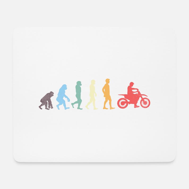 EVOLUTION MOTORRAD T-SHIRT - Mousepad (Querformat) - Weiß