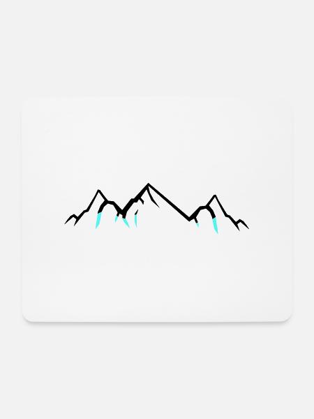 Mountains - Mousepad (Querformat) - Weiß