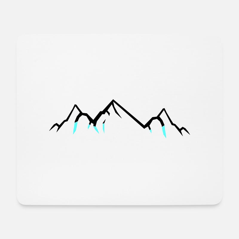 Mountains - Mousepad (Querformat) - Weiß