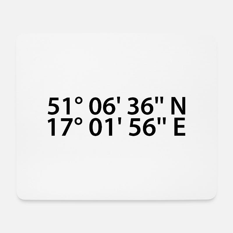 Breslau Koordinaten - Mousepad (Querformat) - Weiß