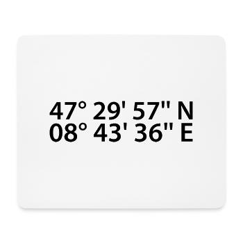 Winterthur Koordinaten - Mousepad (Querformat) - Weiß - Vorne