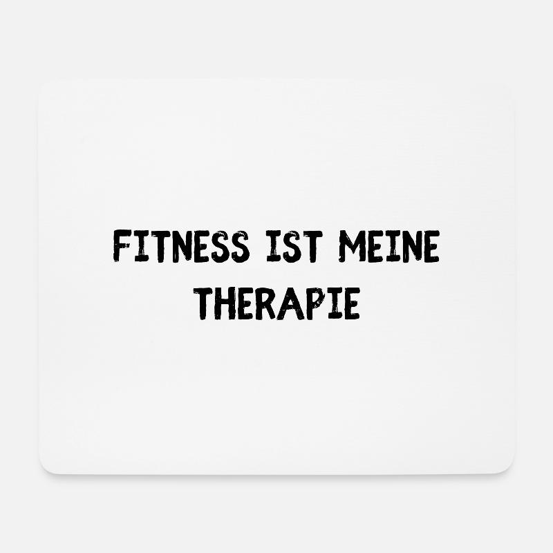 Fitness ist meine Therapie - Mousepad (Querformat) - Weiß