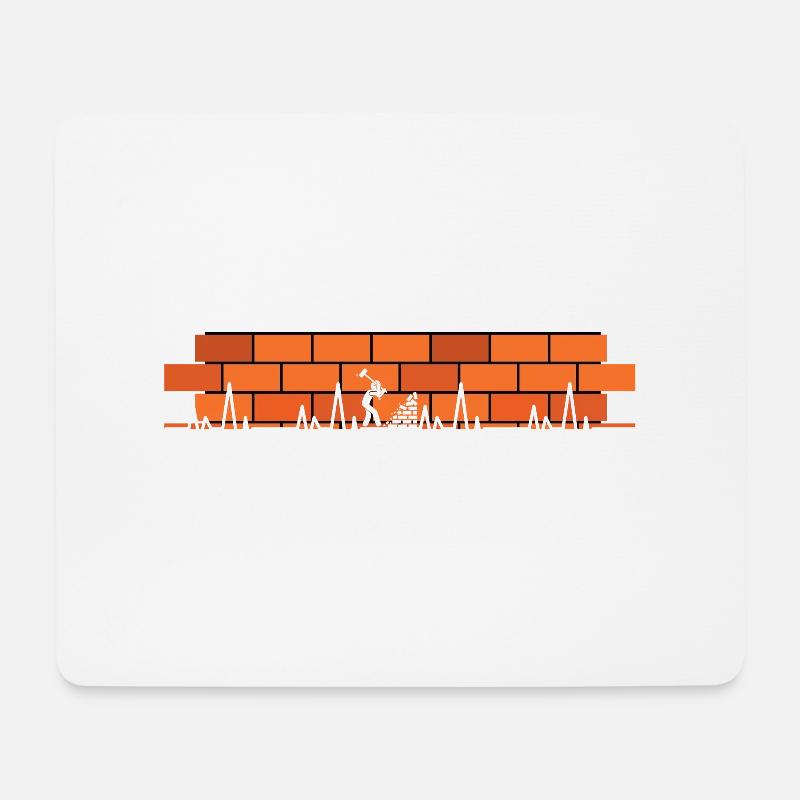 Arbeiter Herzschlag Bauarbeiter - Mousepad (Querformat) - Weiß