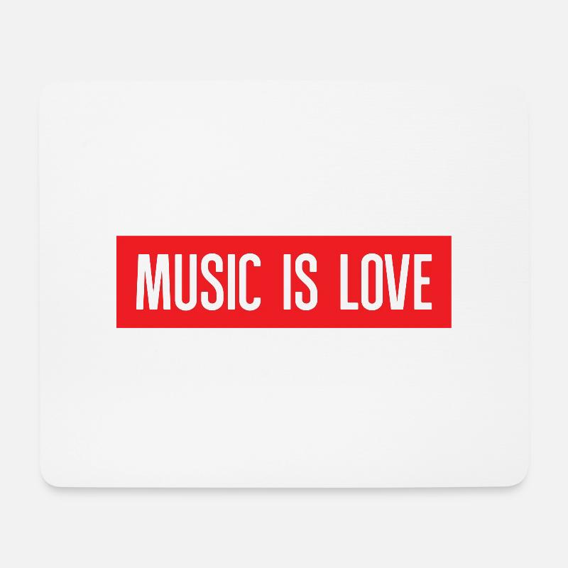 Music is love - Mousepad (Querformat) - Weiß