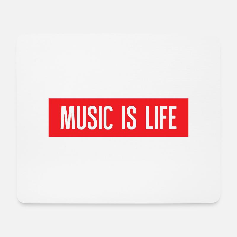 Music is life - Mousepad (Querformat) - Weiß