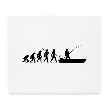 Evolution - Angler - Fische - angeln - Mousepad (Querformat) - Weiß - Vorne