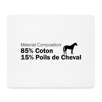 85% Coton, 15% Poils de Cheval - Tapis de souris (format paysage) - blanc - Devant