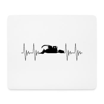 Snow groomer silhouette heartbeat snow groomer - Mouse Pad (horizontal) - white - Front