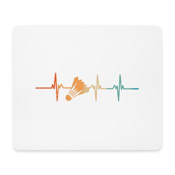 Badminton Herzschlag - Mousepad (Querformat) - Weiß - Vorne
