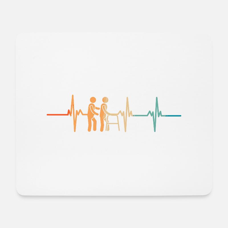 Herzschlag-Physiotherapie - Mousepad (Querformat) - Weiß