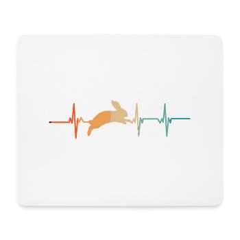 Rabbit heartbeat - Mouse Pad (horizontal) - white - Front