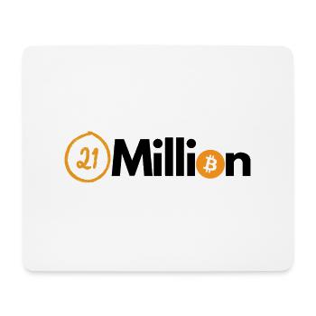 Krypto 21 Million BTC Bitcoin - Mousepad (Querformat) - Weiß - Vorne