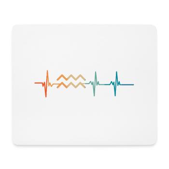 Wassermann Sternzeichen Herzschlag - Mousepad (Querformat) - Weiß - Vorne