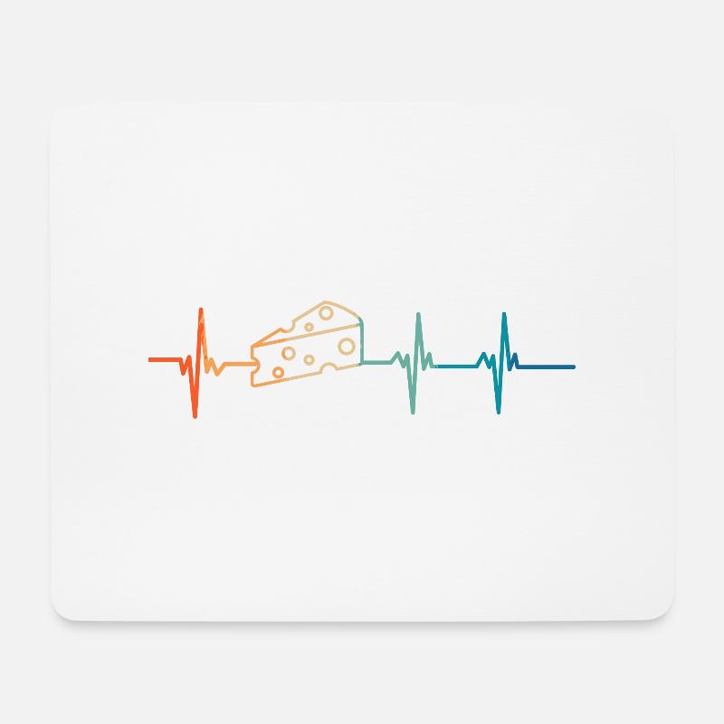 Käse Herzschlag - Mousepad (Querformat) - Weiß