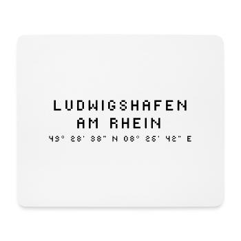 Ludwigshafen am Rhein coordinates - Mouse Pad (horizontal) - white - Front