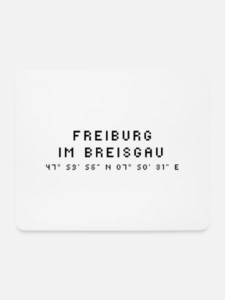 Freiburg im Breisgau⁠ Koordinaten - Mousepad (Querformat) - Weiß