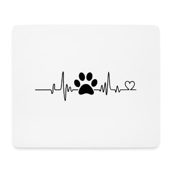Lustige Herzschlag Hunde und Katzen Liebhaber Männer Frauen - Mousepad (Querformat) - Weiß - Vorne
