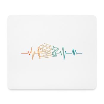 Heartbeat Retro Schokoriegel - Mousepad (Querformat) - Weiß - Vorne