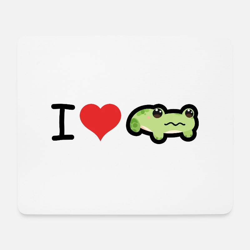 I love Frogs - Frog Memes - Mousepad (Querformat) - Weiß