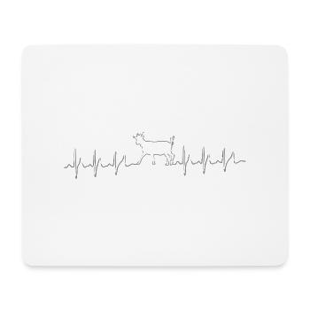 My heart beats for goats - Mouse Pad (horizontal) - white - Front