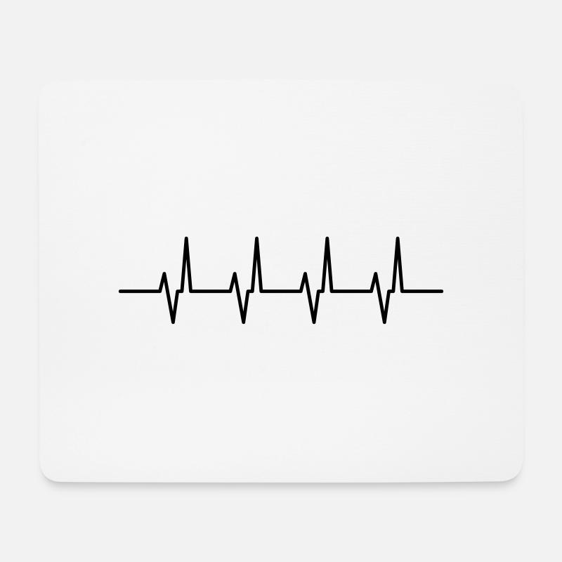 herz frequenz - Mousepad (Querformat) - Weiß