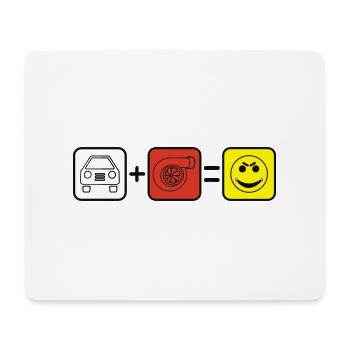 + turbo de voiture = Sourire - Tapis de souris (format paysage) - blanc - Devant