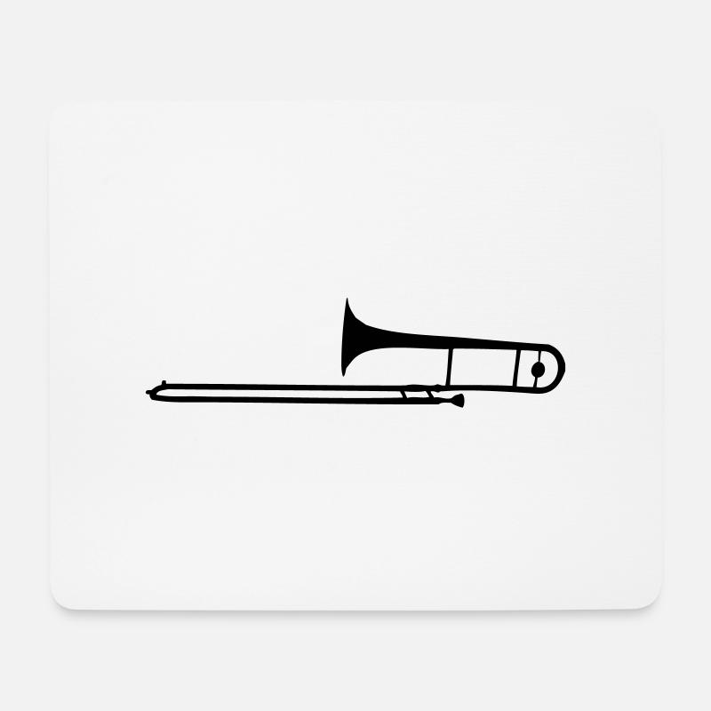 Posaune - Mousepad (Querformat) - Weiß