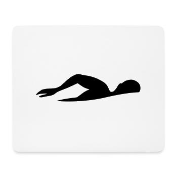 Schwimmer T-Shirt - Mousepad (Querformat) - Weiß - Vorne