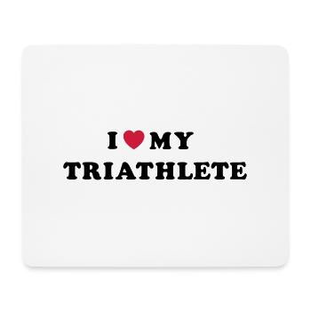 i love my triathlete - Mousepad (Querformat) - Weiß - Vorne