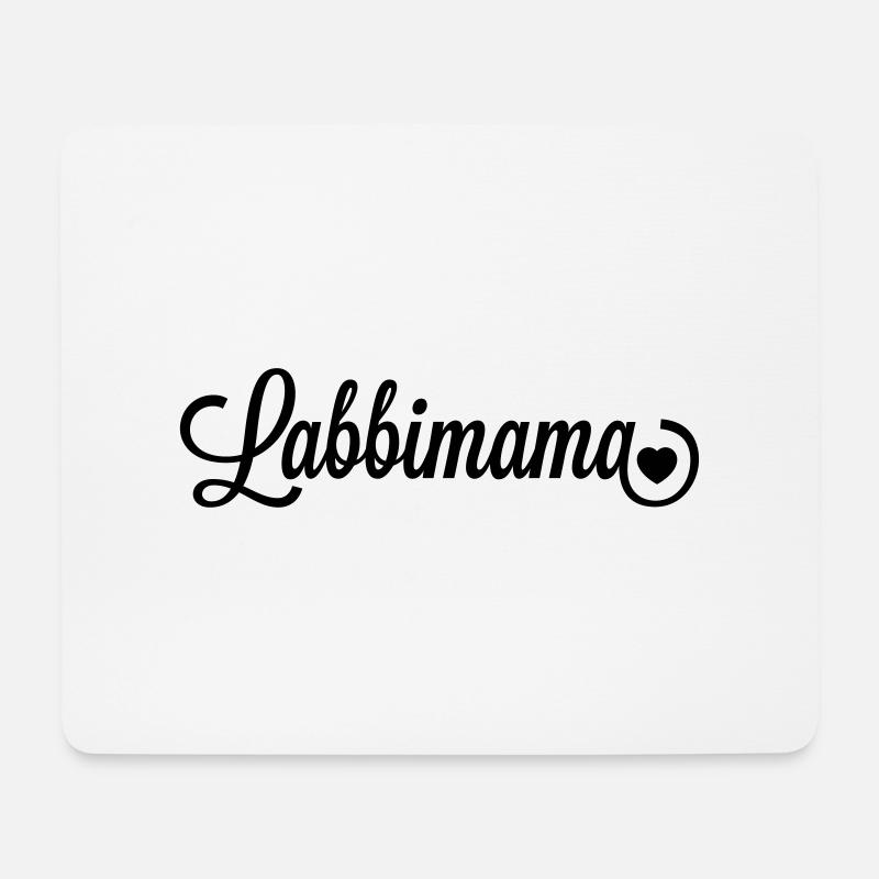 Labrador-Mama mit Herz - Mousepad (Querformat) - Weiß
