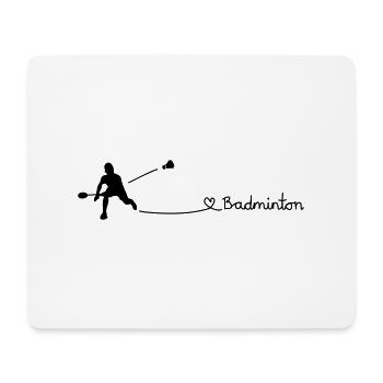 Love Badminton - Mousepad (Querformat) - Weiß - Vorne